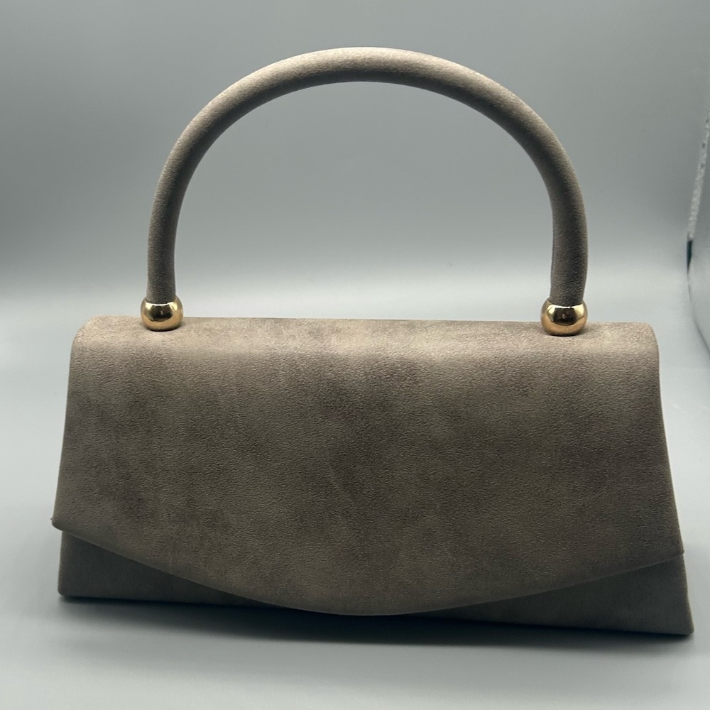 Grey Clutch with Gold Accent